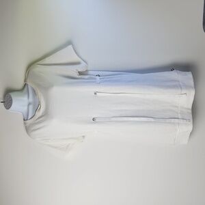 White Long Athletic Top with Drawstring by Fabletics size L
